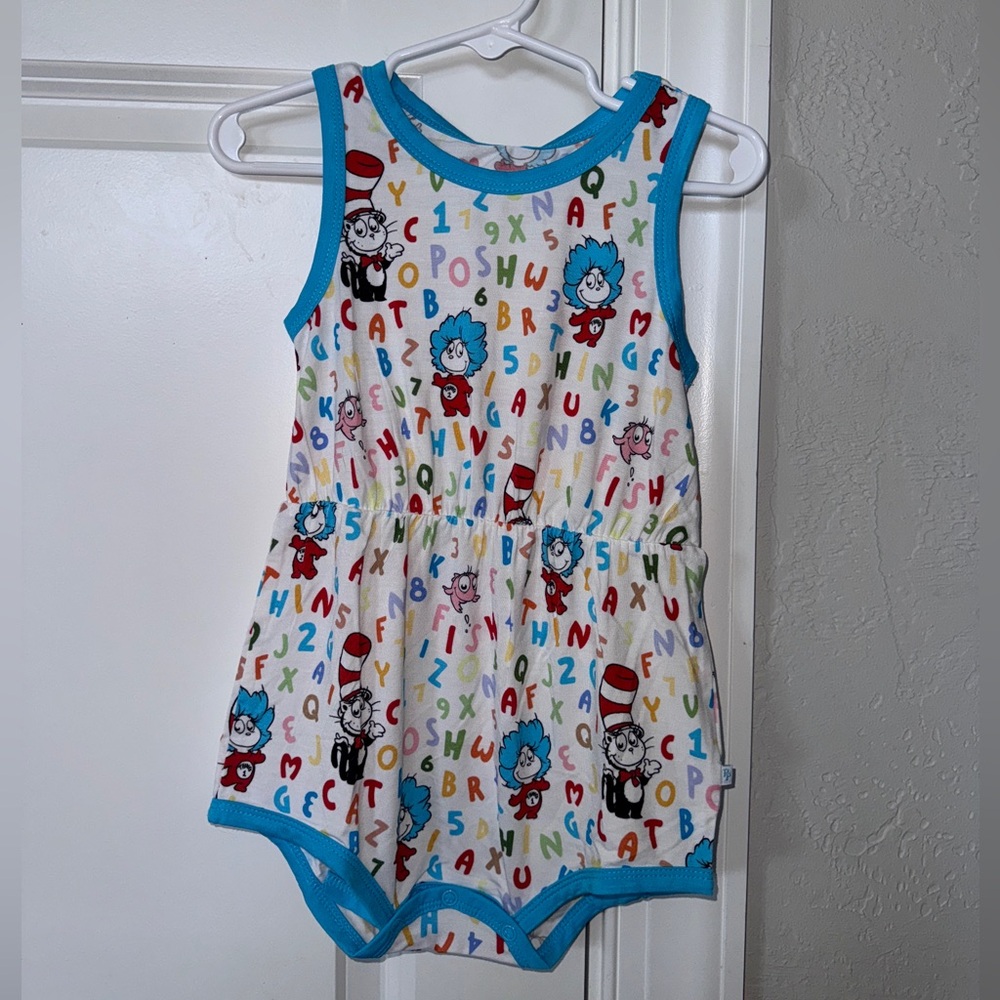 Dr Seuss Good Fun Varsity romper Posh Peanut alphabet kids Summer one piece 2T